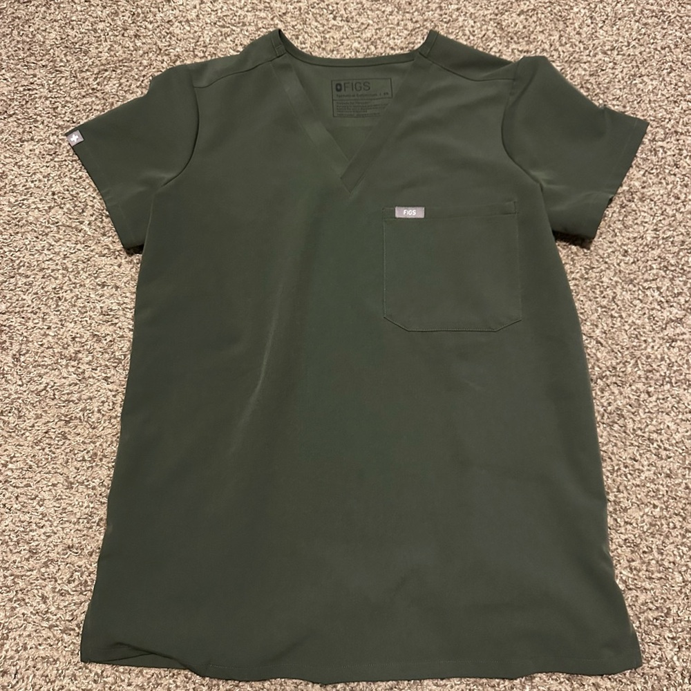 Figs Green Scrub Top